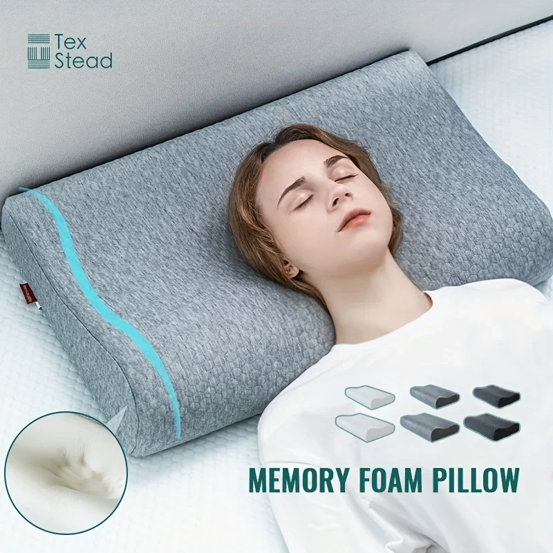 1 Pc Memory Foam Pillow for Sleeping, Ergonomic Contour Cervical Pillow, Neck Support Pillow for Bed Memory Foam Pillow Sleeping