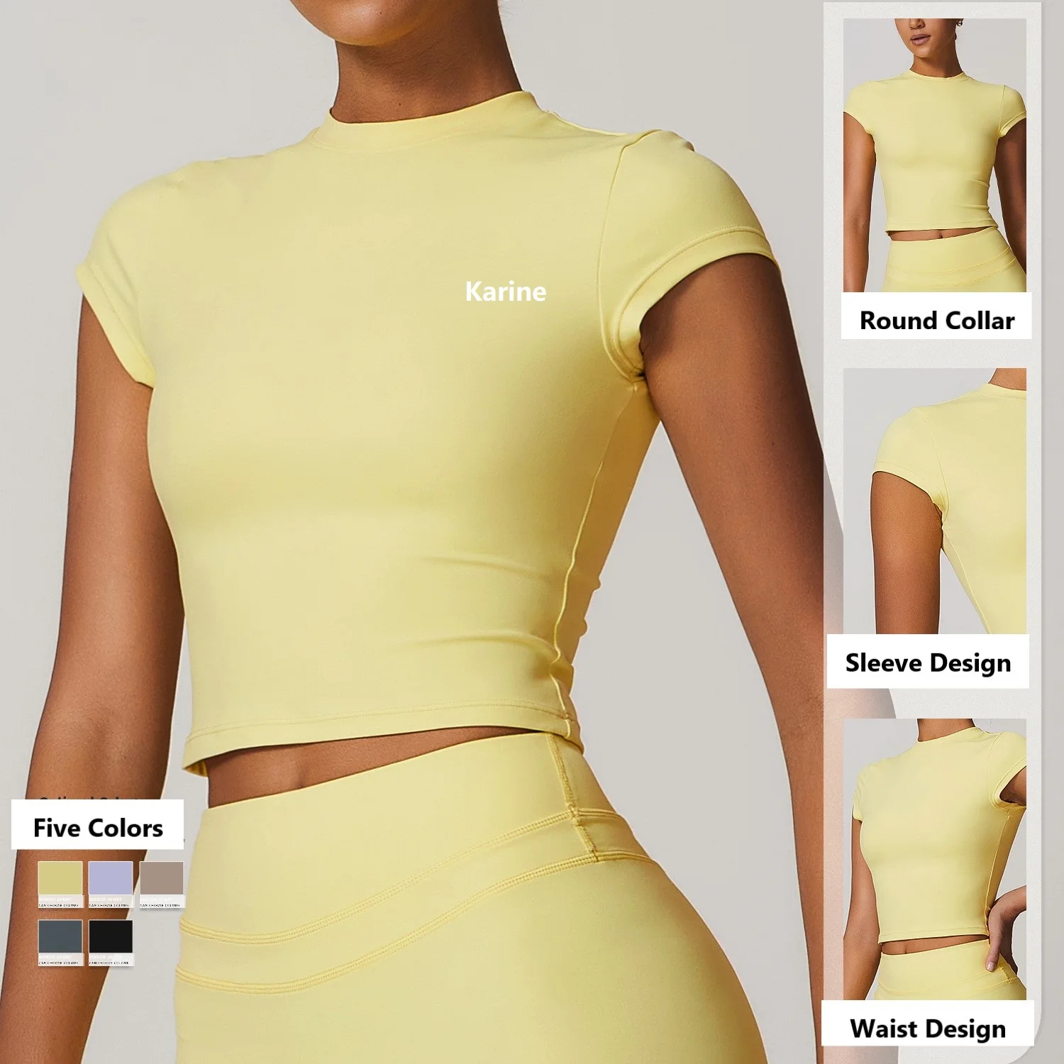 Summer Twist Sexy Sports Tank Tops Fitness Running Short Sleeve Crop Quick Dry Fitness Shirts Women Yoga T Shirt