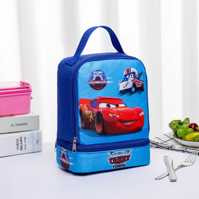 Новая детская Портативная сумка для ланча, креативные двойные сумки для бенто, сумка для ланча для студентов с мультипликационным анимационным рисунком