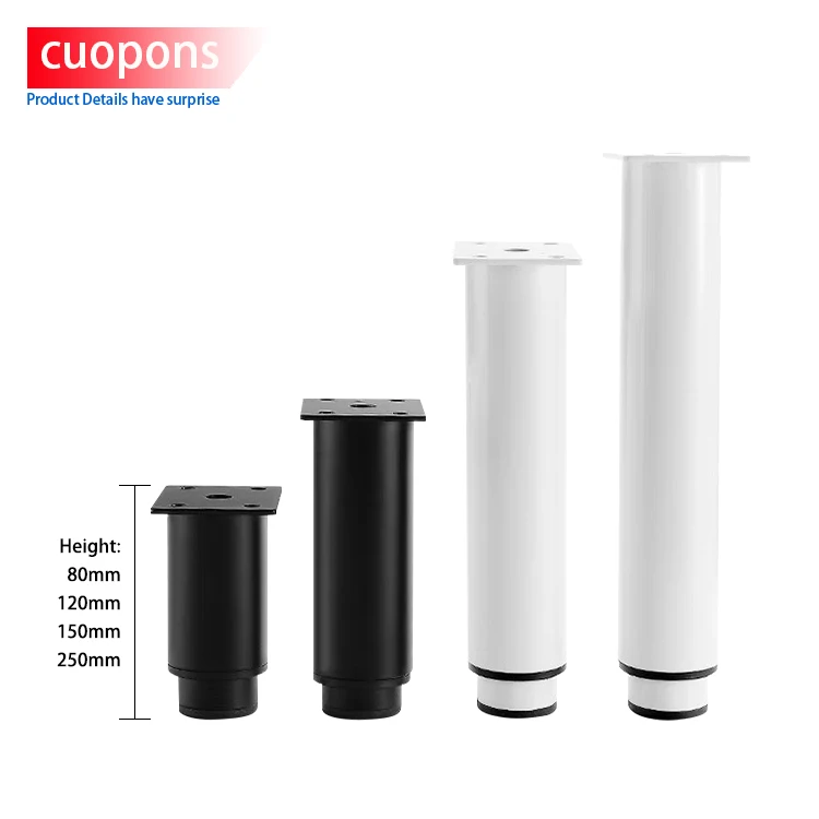 Toco Height Adjustable Decorative Solid Stainless Steel Metal Furniture Cabinet Bed Frame Legs Furniture Sofa Legs For Table