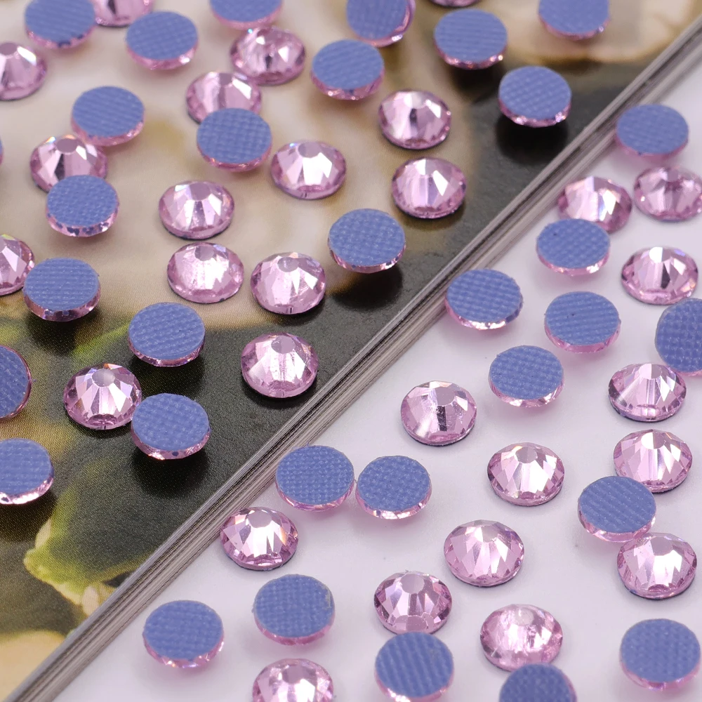 CJ customizable glass rhinestones bulk wholesale hot-fix high quality flat back rhinestones ss4 ss6 ss8