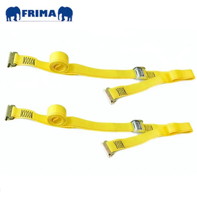 E Track Cargo Lashing Strap for Loading Truck Bed Polyester Ratchet Tie Down Strap with Cam buckle