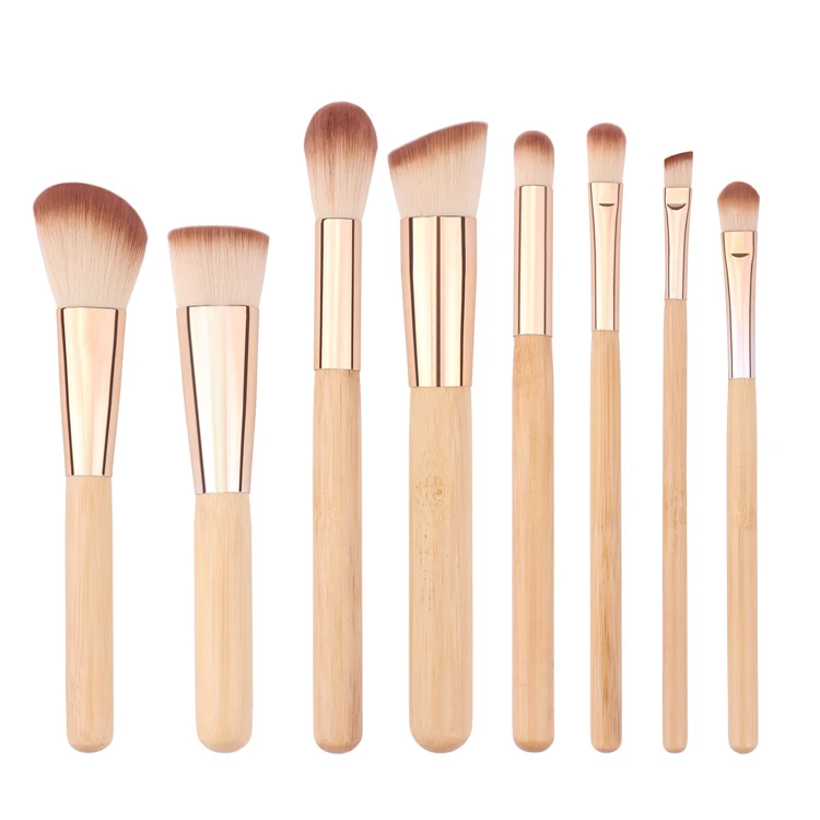 
Cosmetic Kits 8 Piece Bamboo Handle Soft Hair Vegan Makeup Brush 