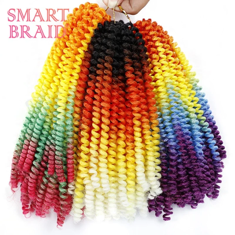 Factory Outlet Crochet Braid Bomb Twist Braid Crochet Hair Ombre Color Synthetic Fluffy Hair Extension Spring Twist Crochet Hair
