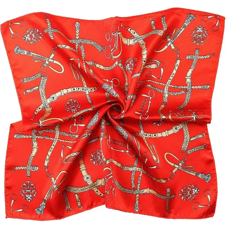 
Women square small scarf, manufacturer imitated silk square scarf 