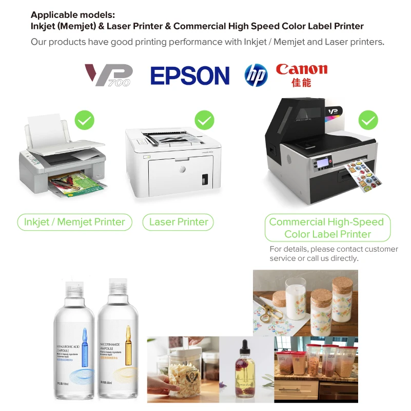 A3 transparent vinyl label paper waterproof glossy custom vinyl sticker paper a4