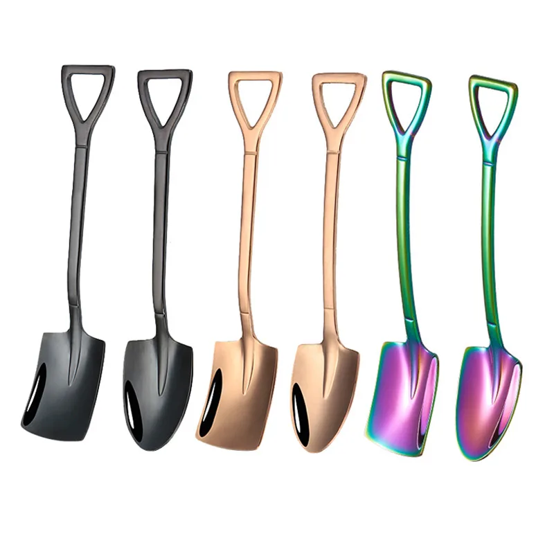 Customized 304 Stainless Steel Bar Dessert Ice Cream Unique Shovel Scoop Metal Spoon Set