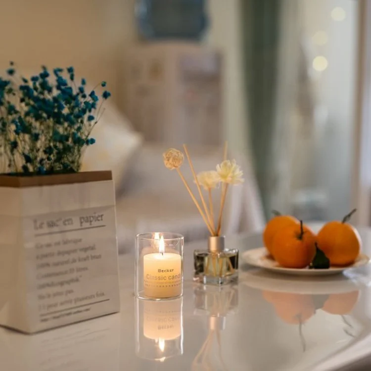 Clear Cylinder Glass Candle Holder Candlestick Round Jar For Wedding Hotel Restaurant