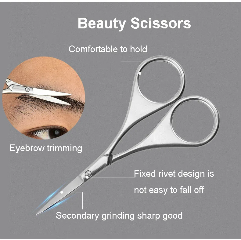 7PCS Brand Hot Selling Silver Gift Items Nail Clipper File Eyebrow Scissors Cutter Cuticle Nail File Manicure Pedicure Set