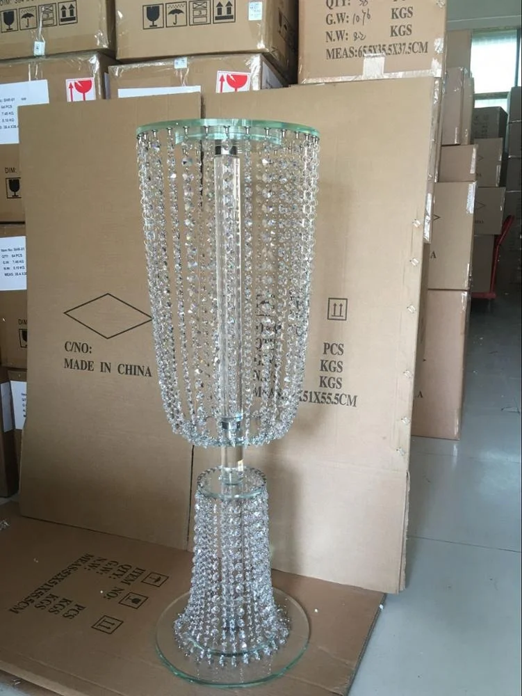 Wholesale new product 2020 popular clear cheap crystal wedding candelabra table centerpiece decoration candle holder home decor