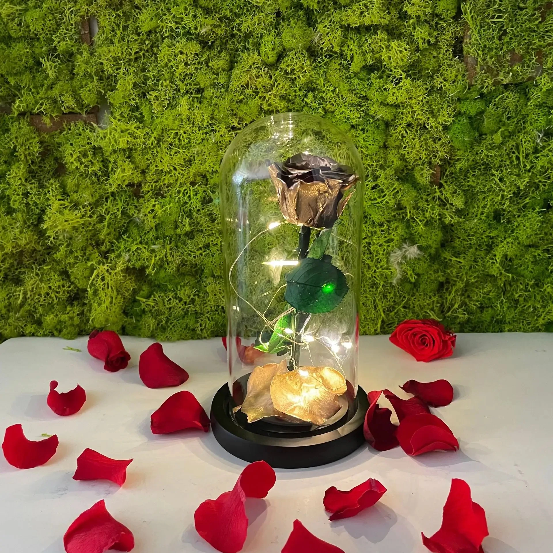 Hot Sale Factory Directly Selling Eternal Rose Preserved Flower Forever Roses in Dome for Wedding