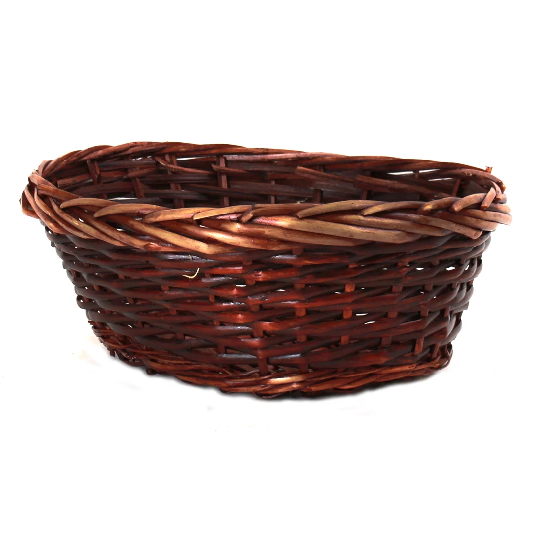 China Basket Supplier Hand Woven Cheap Price Wholesale Willow Material Wicker Gift Basket Tray in Bulk