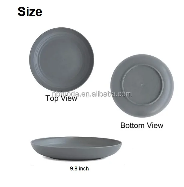 Tuoda02  10'Wheat Straw Plates Unbreakable Dinner Plates Dishwasher & Microwave Safe Reusable Lightweight Plastic Plates