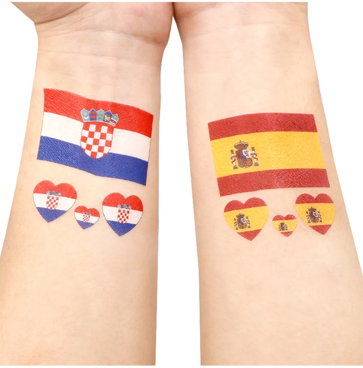 Новинка фанаты страны флаг наклейка на лицо Кубок мира Спортивная татуировка водостойкие Временные татуировки для лица и