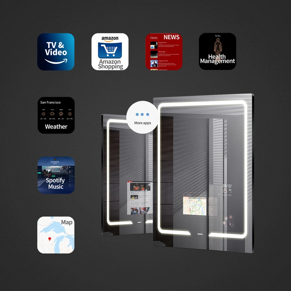 Vercon hot selling smart beauty mirror smart luxury wall mirrors magic mirror