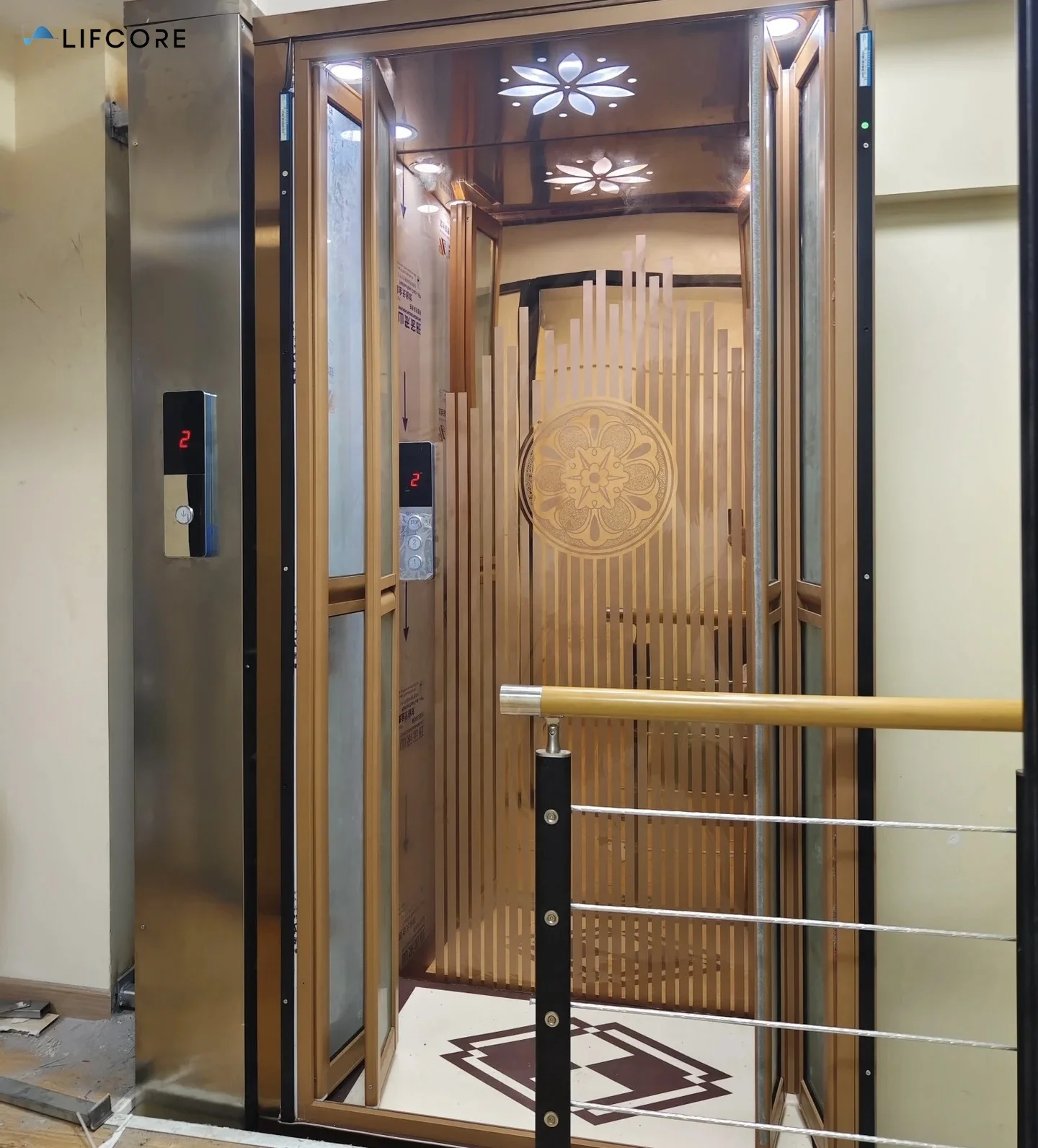 Manufacturer cheap stainless steel safety residential lift house elevator hydraulic home elevator for 2-3 person