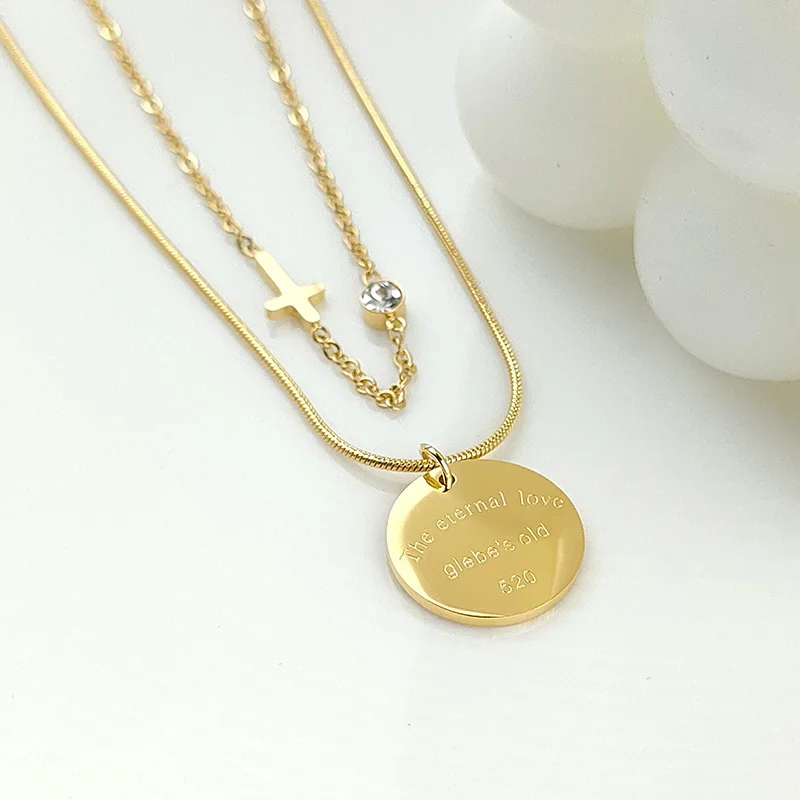 ROXI For Women Stainless Steel Design Jewelry Custom Gold Plated Chain 316L Letter Customized Name Necklace