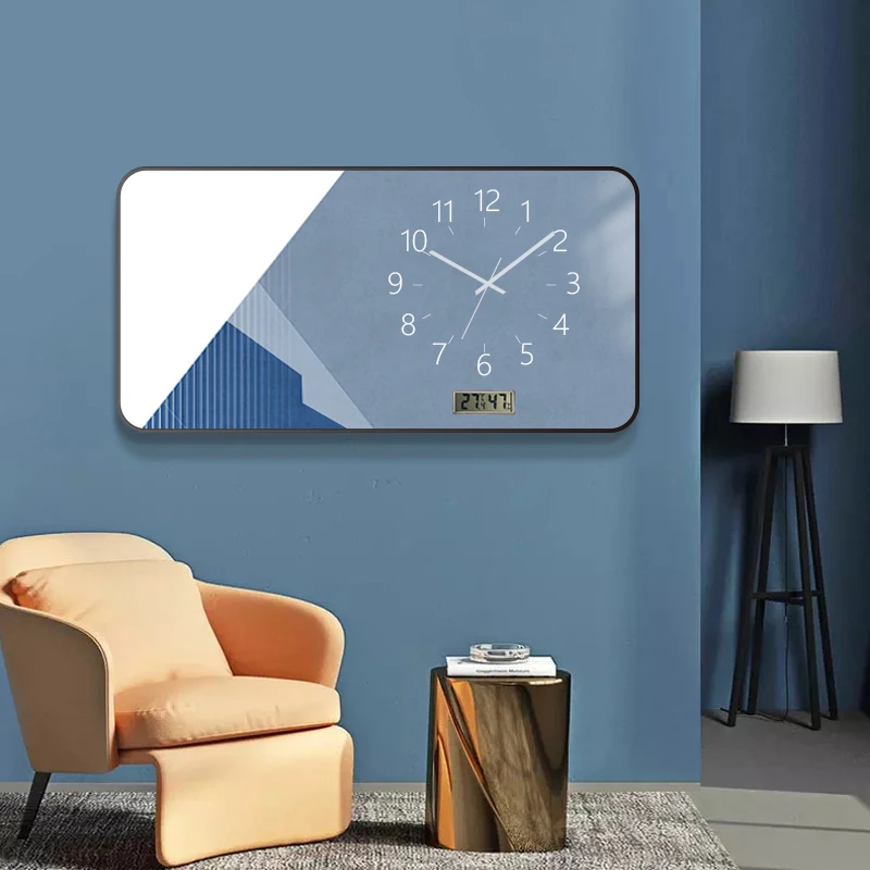 Nordic Large Modern Square Abstract Wall Clock Living Room Home Decoration Simple Fashion Art Porcelain Painting Mural Clock