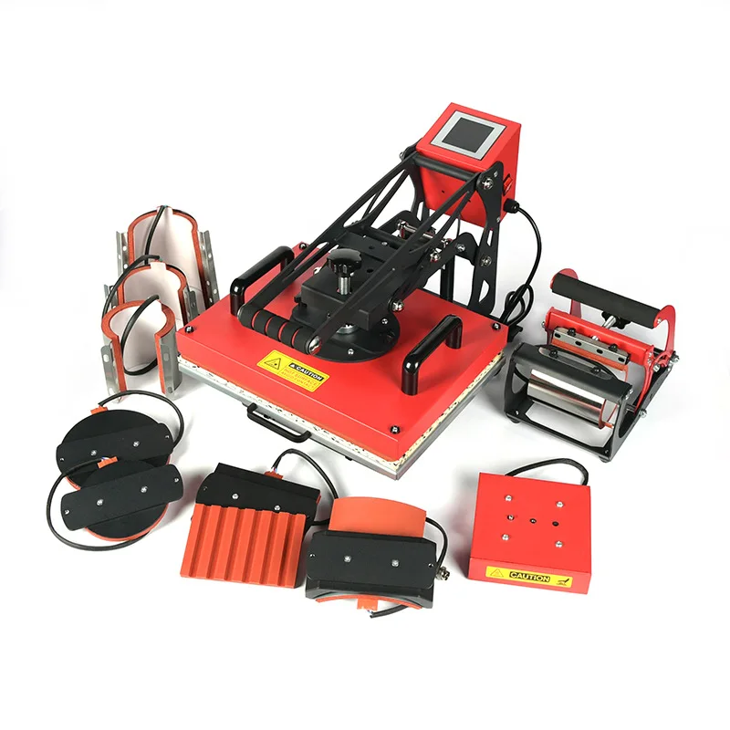 Easysub combo multifunctional 12*15  High Pressure T-Shirt Printing sublimation Machine  8 in 1 Heat Press Machine