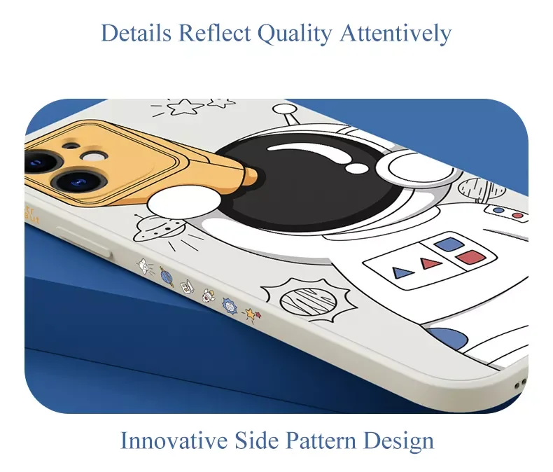 Ins Style Astronauts Spaceman Printing Phone Case Silicone Cute Cartoon Design Cover Case for iPhone 13 11 12 PRO MAX 6 7 8 x xs