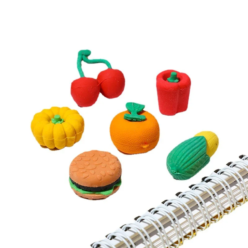 Discounted Prices for Various 3D Fruit and Vegetable Shape Eraser,Creative School Cute Erasers for Kids