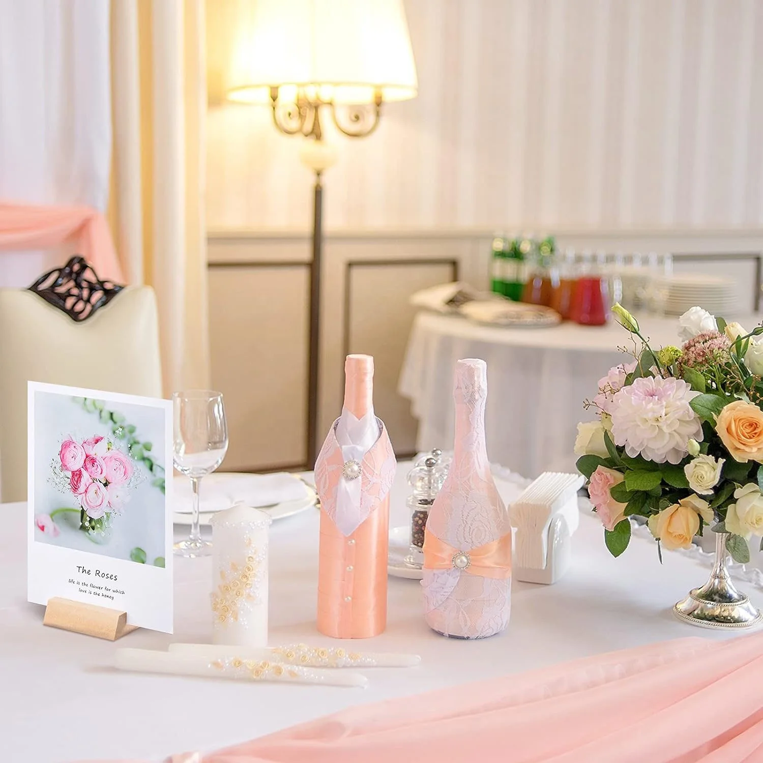 Wood Place Card Holders Wooden Table Number Holder Sign Support Stands for Name Card for Wedding Birthday Party
