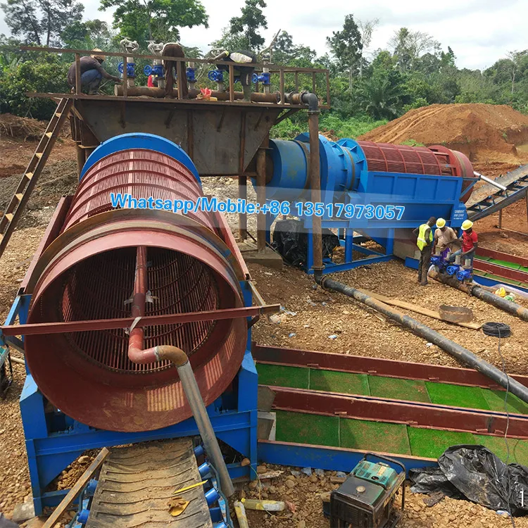 Gandong gold wash plant mini gold wash plant mining trommel machine sluice box