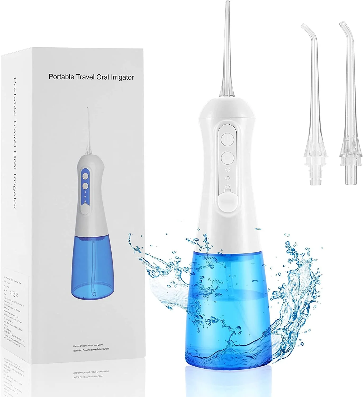 Water Flosser Portable Professional Dental Oral Irrigator Cordless Teeth Cleaner with Tips 3 Modes Rotation Waterproof USB