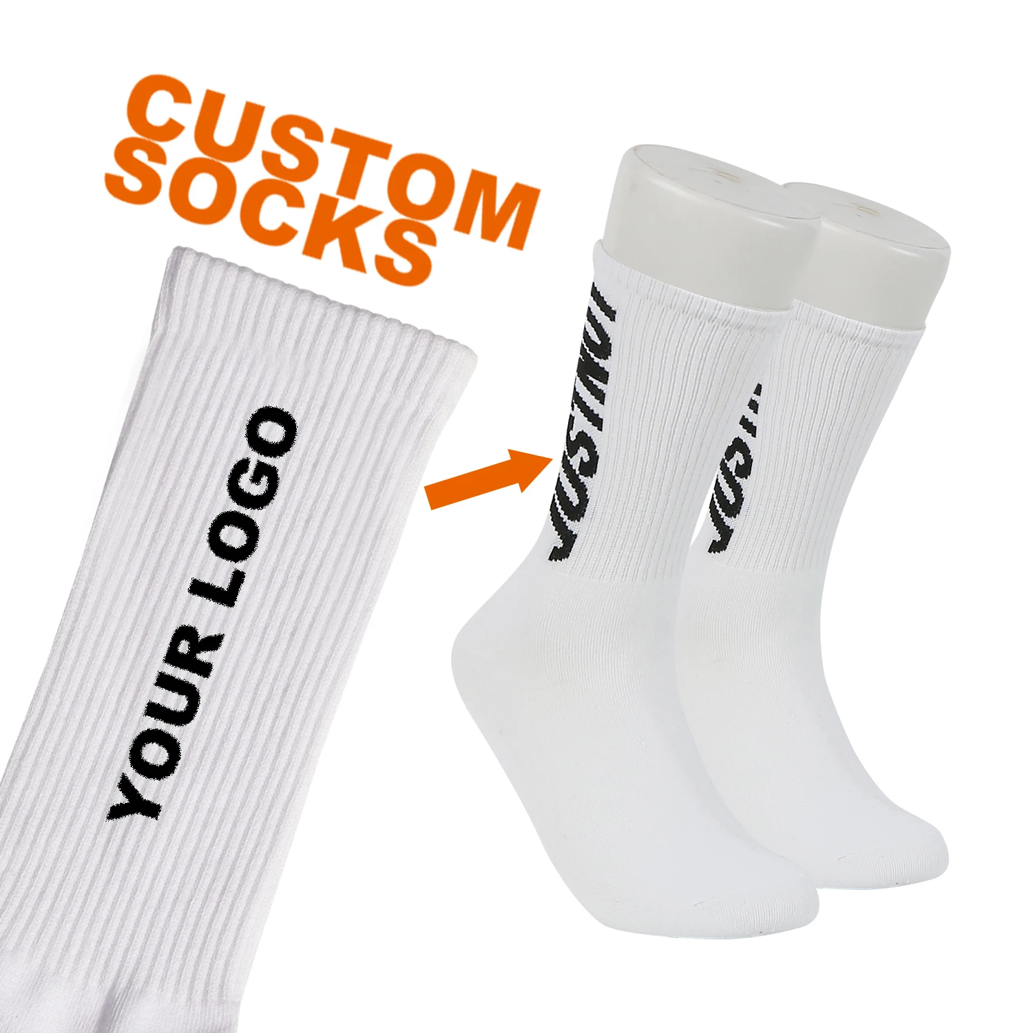 Wholesale Crew Letter Sport Sock Custom Brands Athletic Sock Design Own Logo Sport Sock For Men And Women