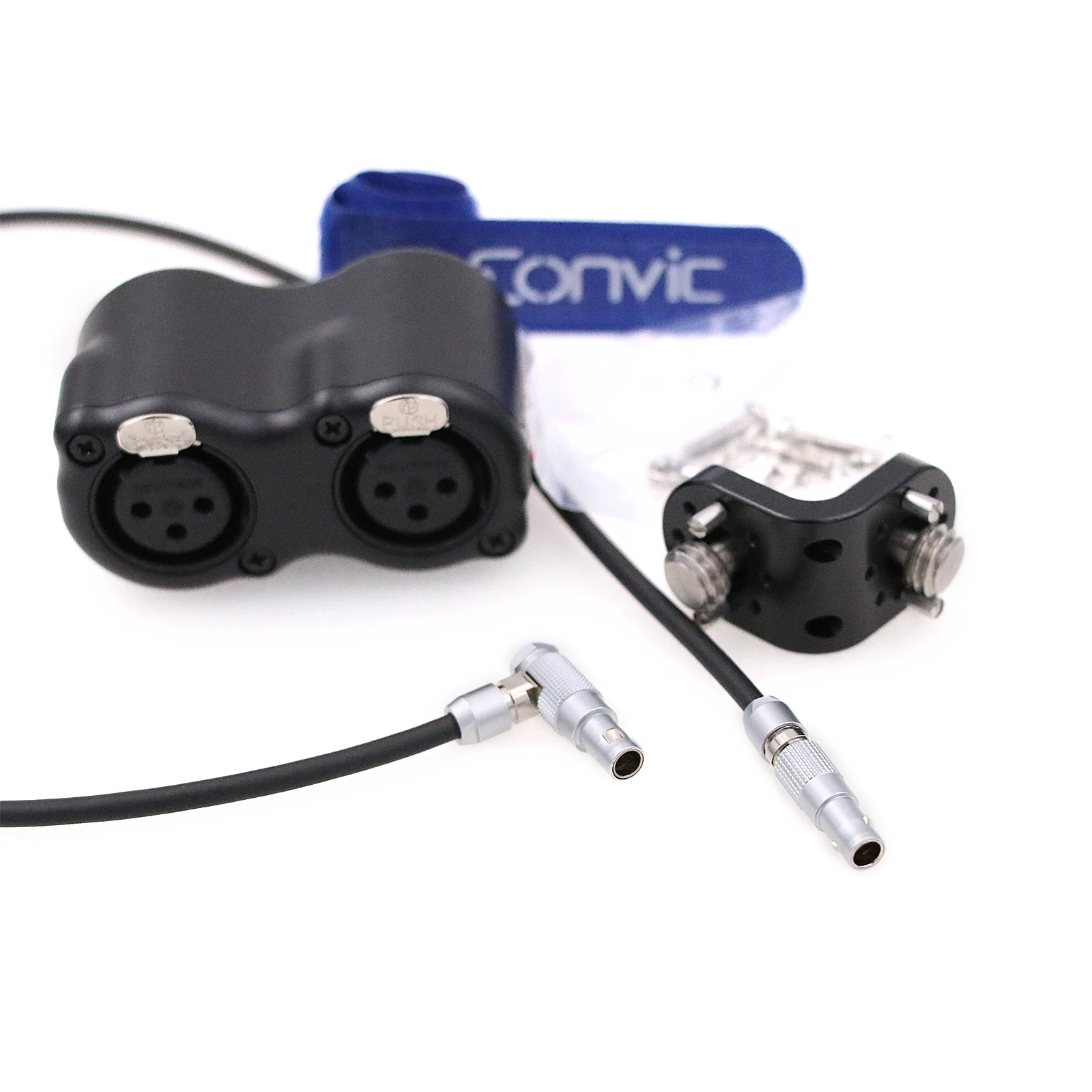 Eonvic A-Box Splitter Audio Cable for ARRI ALEXA Mini LF RED V-Raptor  Right Angle 6Pin to 2 X 3-Pin Balanced XLR Line-Level