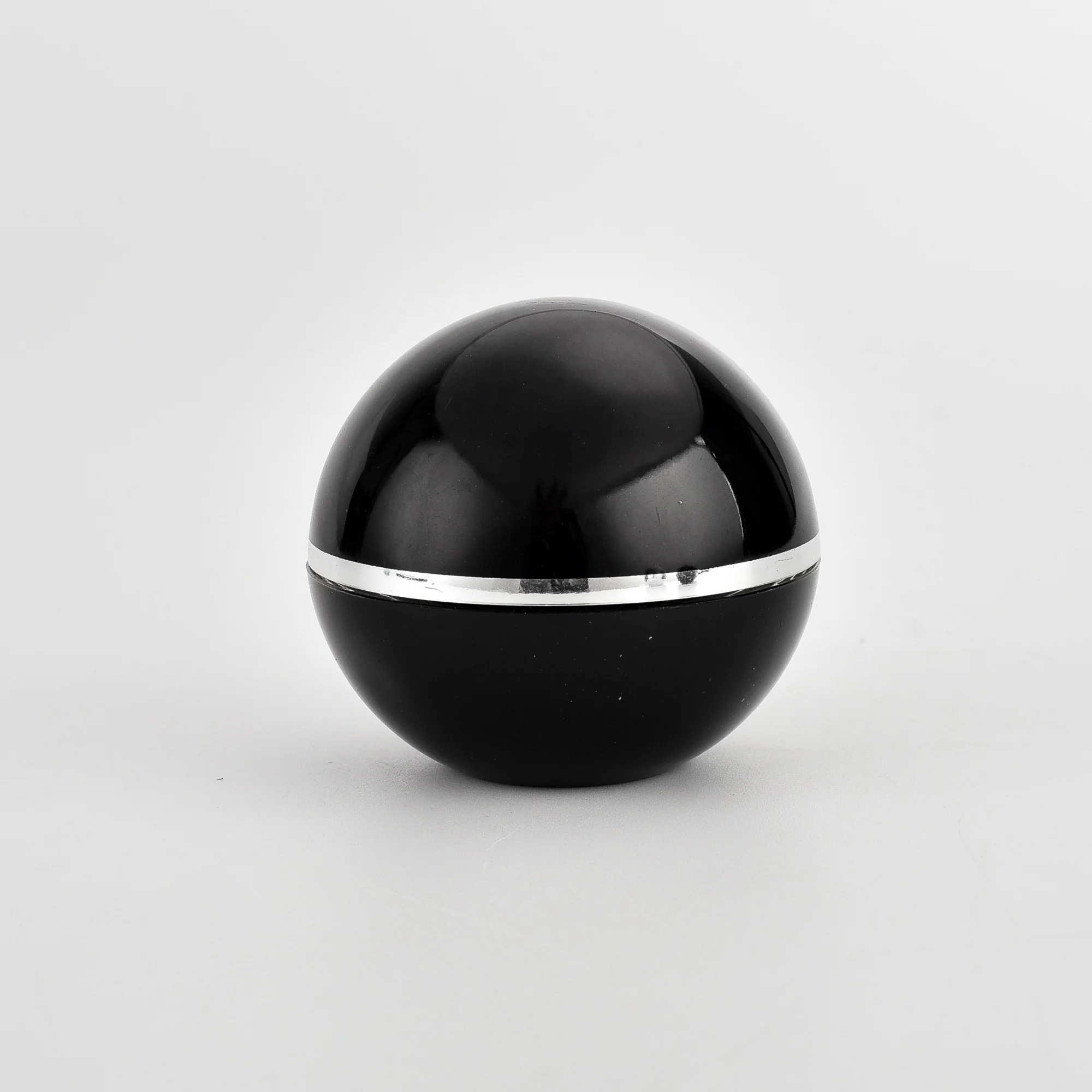 customized black sphere jars with silver band acrylic scrub packaging 50g
