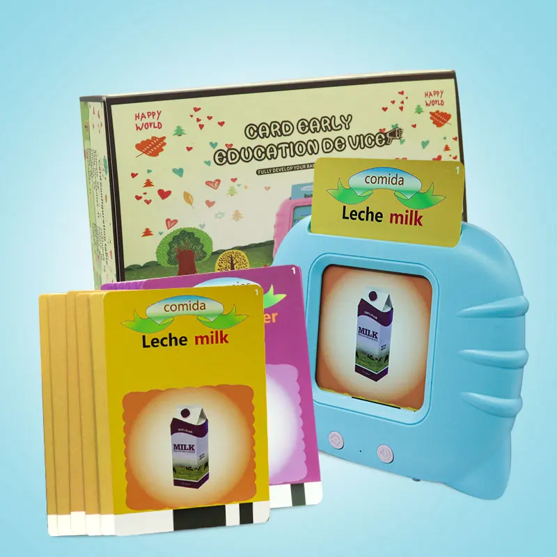 112 Pcs Cards 224 Words Enlightenment Toy  Spanish & English Talking Flash Cards Customized Boys Girls 2- 6 years Voiced Early