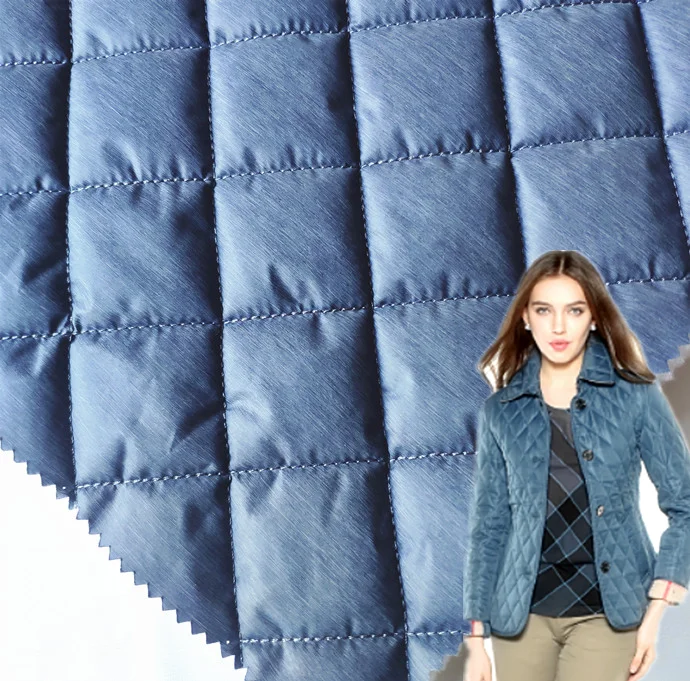 fashion double-side nylon melange quilting fabric with soft polyester padding for winter coat