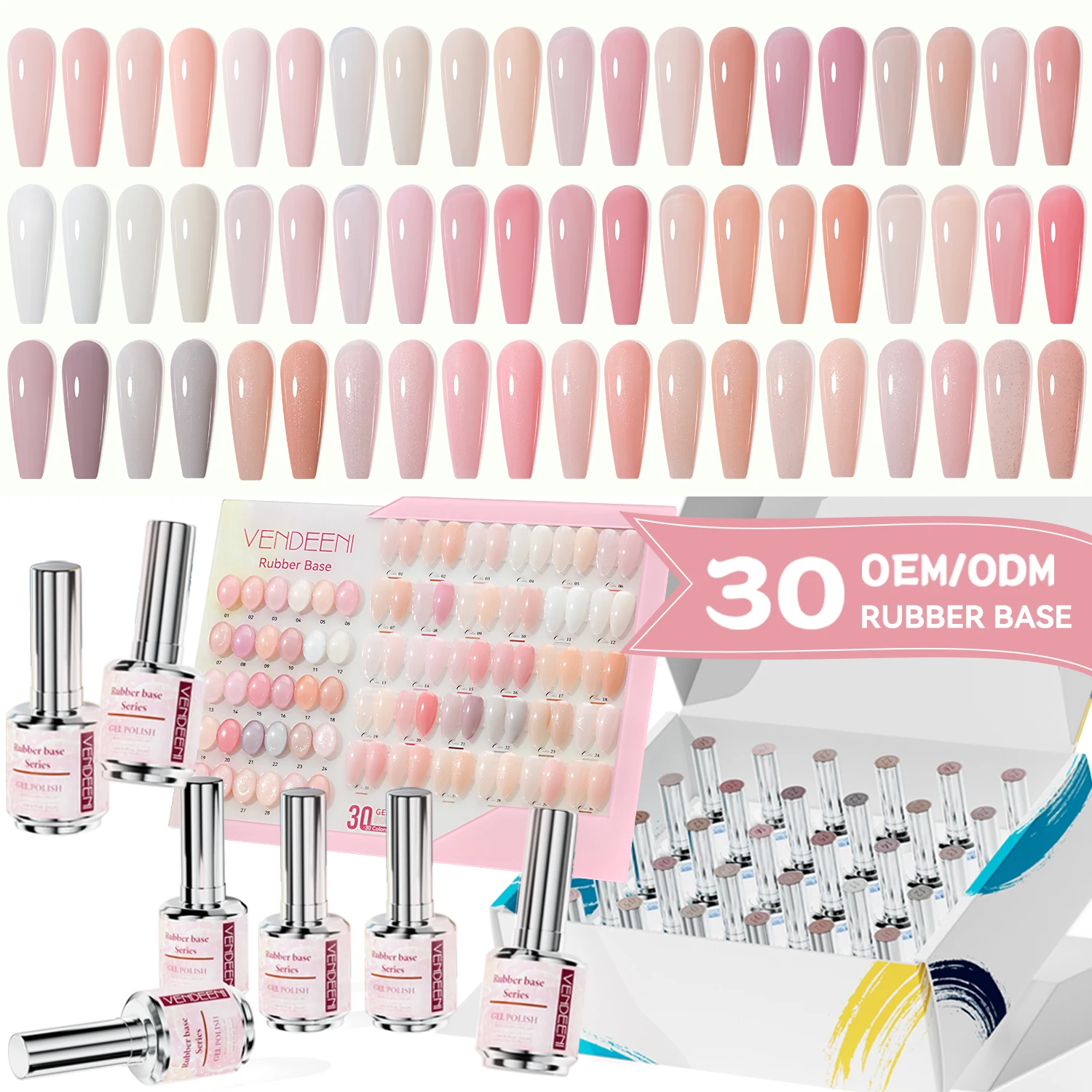 Hot Sale 30 Colors Gel Polish Set 15 ml Rubber Base Gel Professional Hema Free Gel Polish OEM