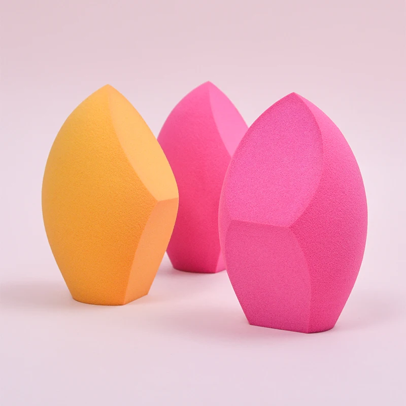 Wholesale pink beauty cosmetic cutting latex free makeup sponge blender