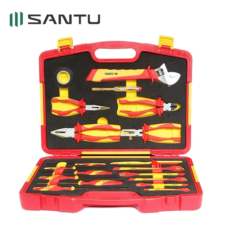 Santu 19 PCS G2030007 1000V VDE Electric Insulated Tools Electrician Plier Screwdriver Wrench Tool Set