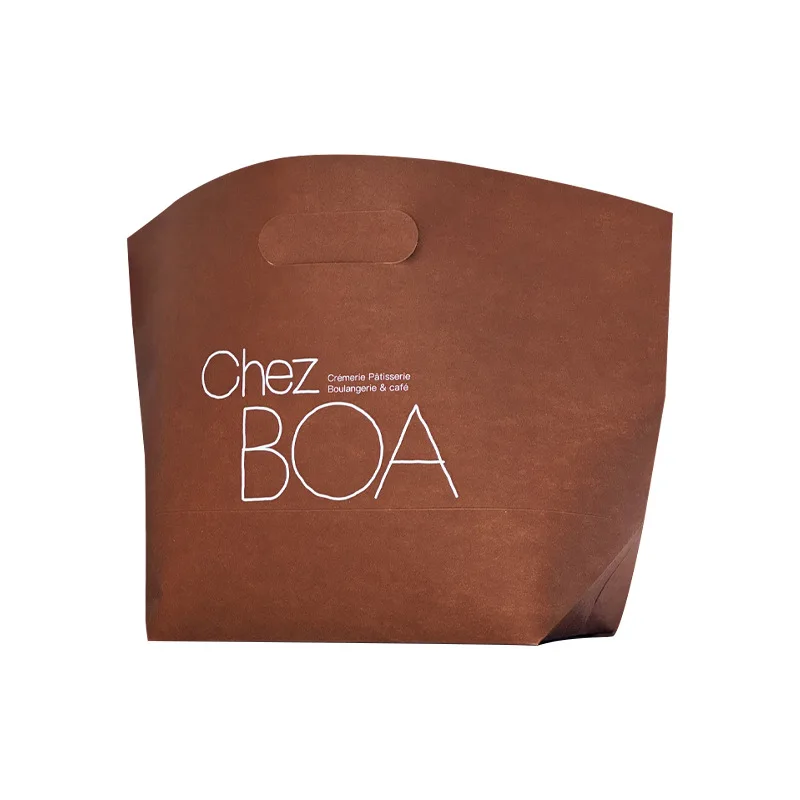 Картонный десерт на заказ фаст-фуд вынос подарок хлеб упаковка для выпечки бумажный пакет с ручкой