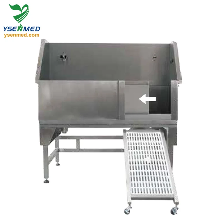 Classic Metal Dog Bathtub Electric Lifting Pet Cleaning Tub with Swing in/out Ramp for Vet Clinic YSBTS-130