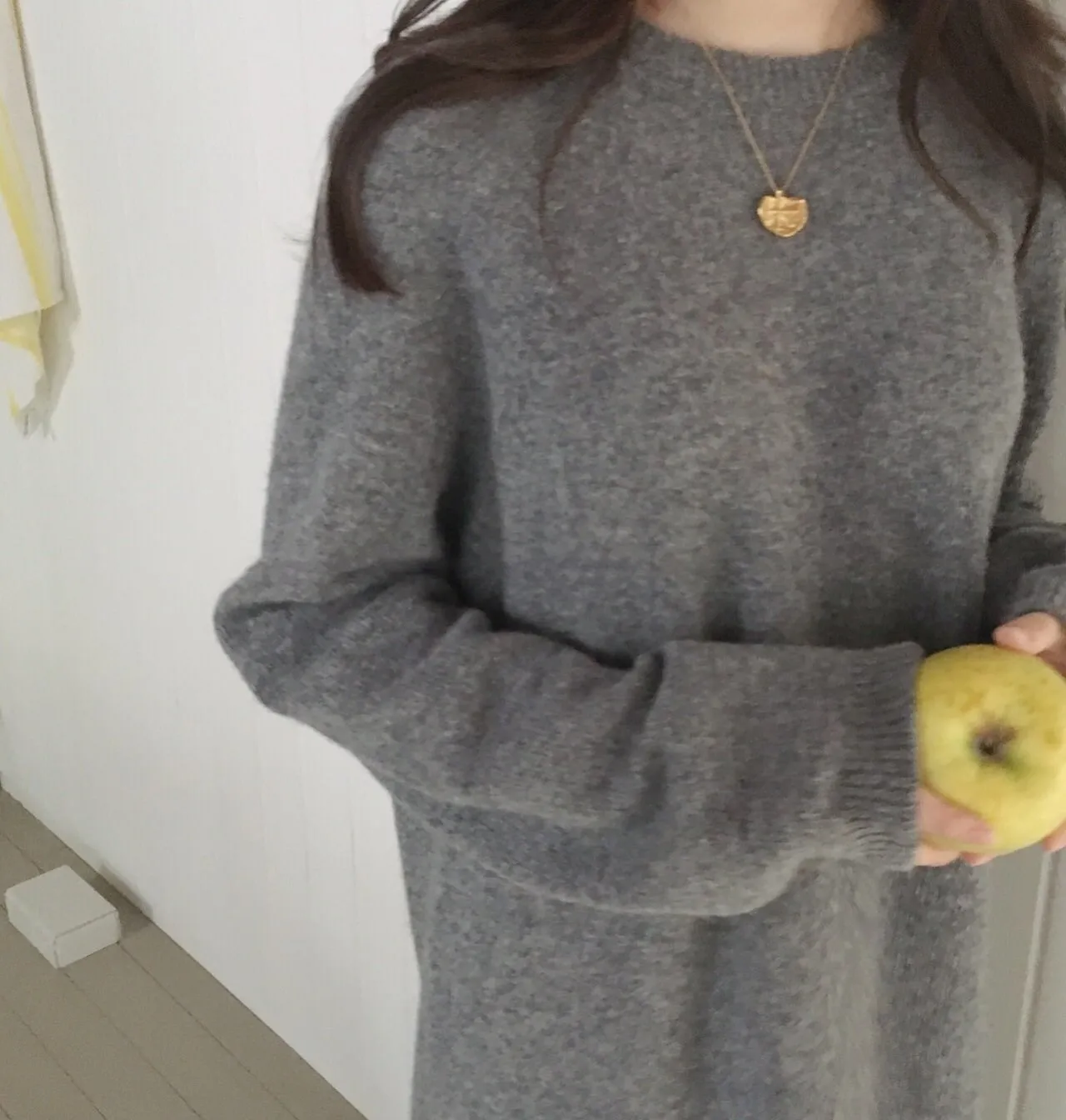Hot sale korean fashion lady winter thick warm cashmere casual dresses women knit pullover maxi angora long sweater dress