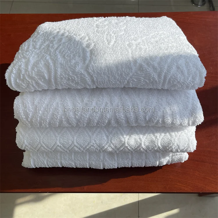 Custom terry jacquard 100% polyester Soft Ihram Haji Towel Muslim Towel For Worship