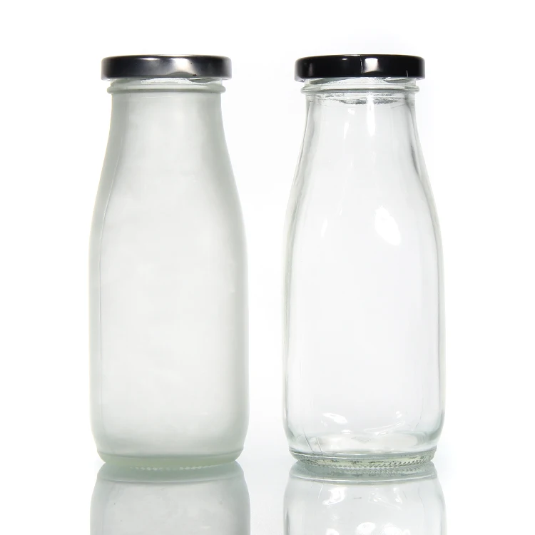 8Oz 250Ml Custom Label Soft Drink Lead Free Nice Glass Bottles For Milk Beverage Juice