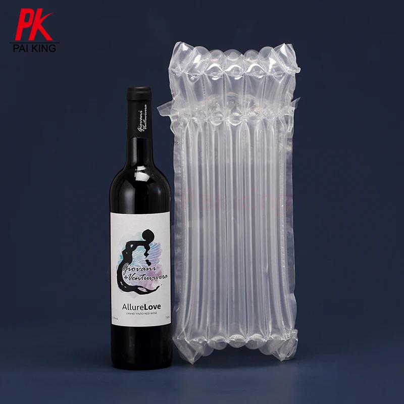 Inflatable wine bottle protector cushioning shipping air column filled cushion bags