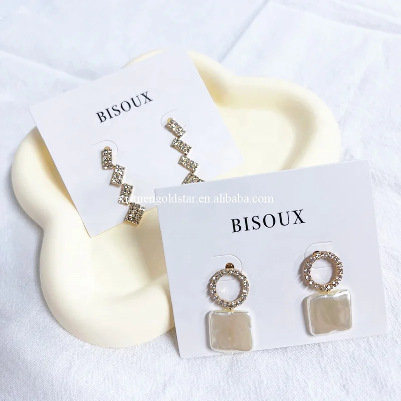 Foil Stamping Earring Card Display Stand Necklace Jewelry Cards Glossy Jewelry Packaging Offset Printing Greeting Card