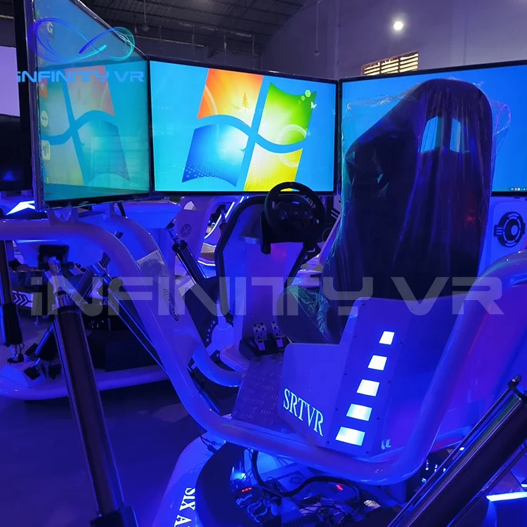 Popular 1 Player Driving Simulator Car 6 Dof 3 Screen Racing Game Dynamic Motion Platform Gaming Machine Racing Car