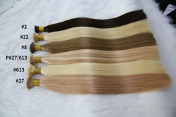 Wholesale 100% Human Hair Double Drawn Prebonded Russian Hair Cuticle Aligned I Tips Human Hair Extensions