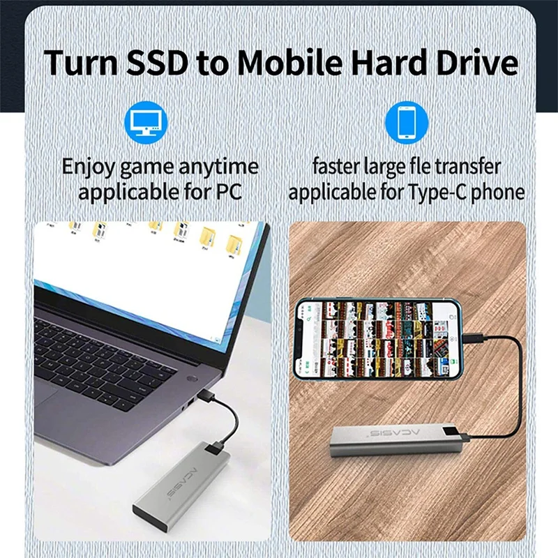 Корпус Acasis для SSD M2 NGFF корпус SATA M/B Key Disk жесткого диска M.2 на USB Type C 3 1 с