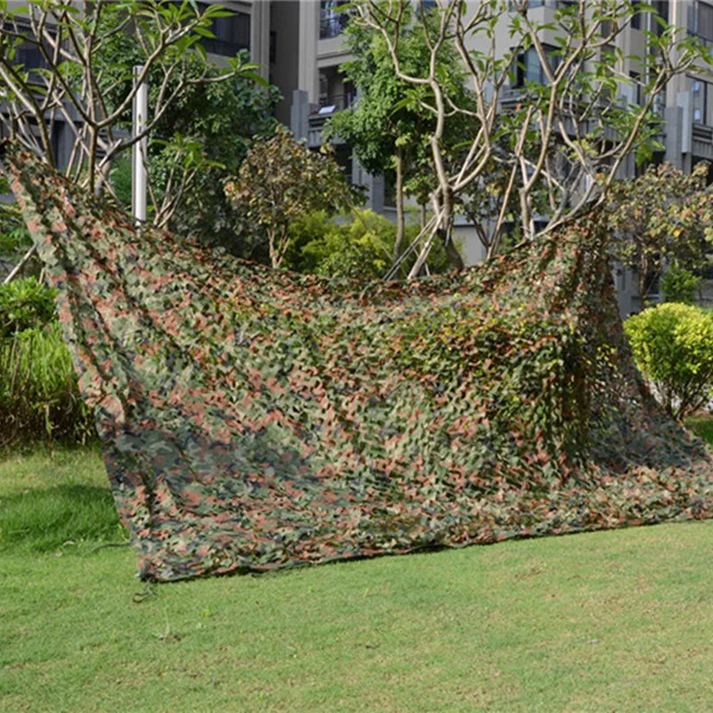 210D Oxford Polyester Woodland camouflage net Double Layer Outdoor Camouflage Net Training Tent