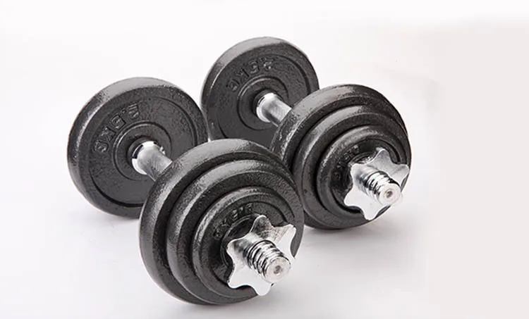 45lb 50kg 60 110 Lb Gym Cast Iron Equipment Free Weights Lifting Chrome Round Stoving Varnish Coated Dumbbell Set Dumbbells