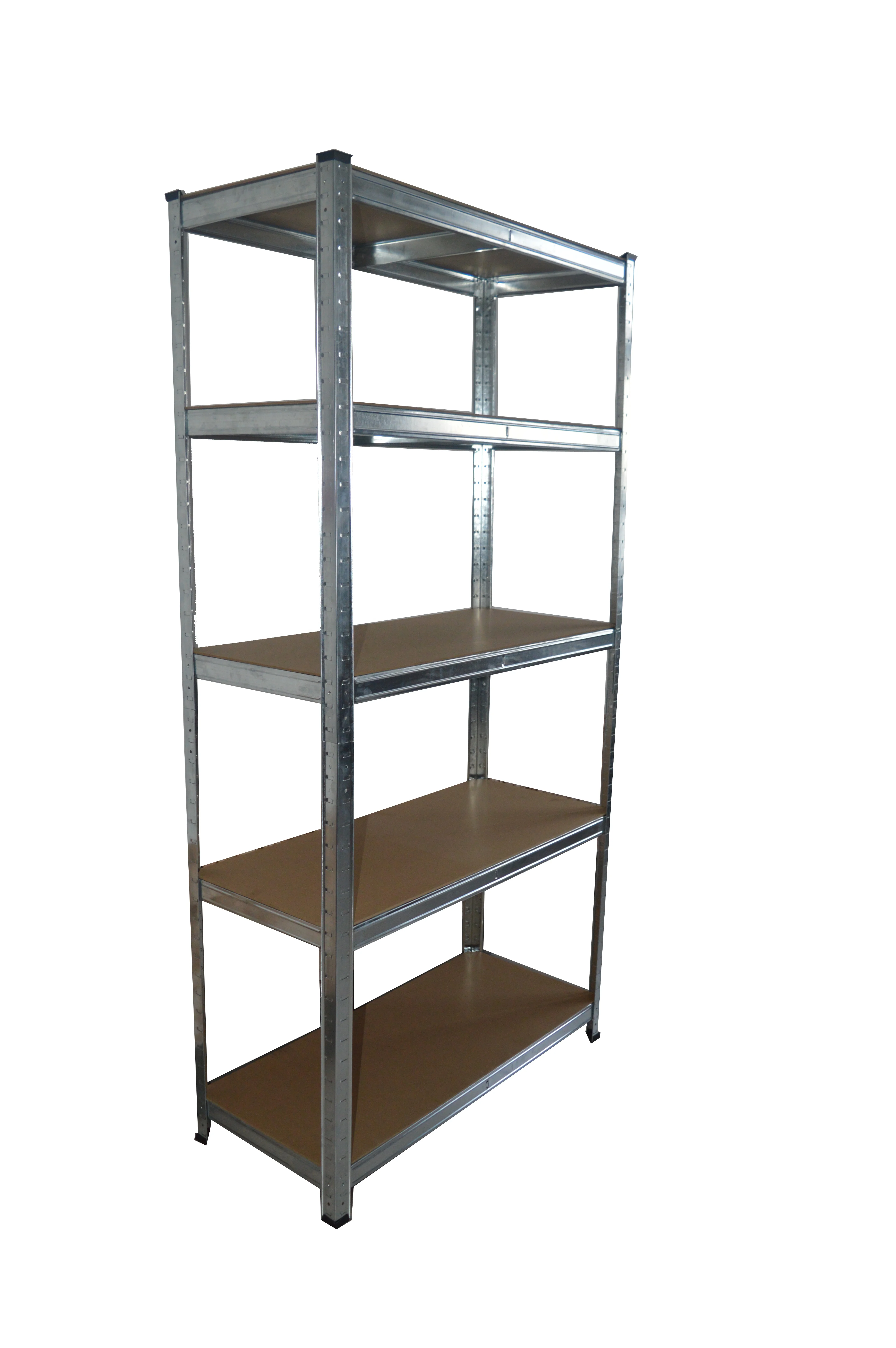5 tiers 175KG/shelf Galvanized shelving beams with ridges