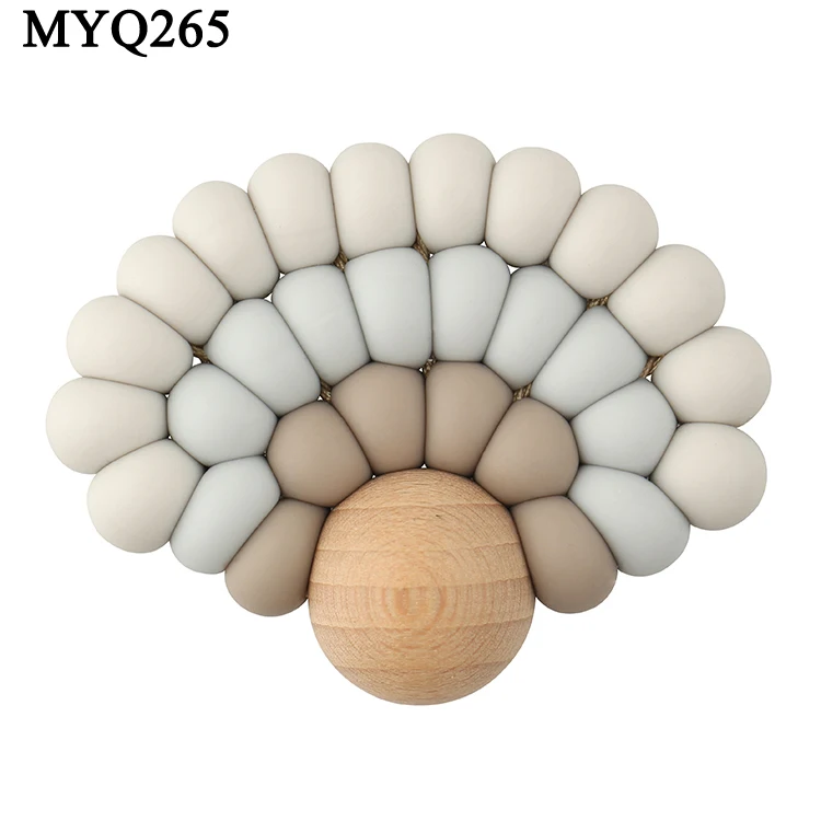 Silicone Teethers Rainbow DecoR Food Grade Baby Teething Toys For Teeth Bpa Free Silicone Beads Baby TeetherS